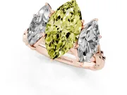 Marquise Three Stone Engagement Ring Setting for a Fancy Yellow Lab-Grown Diamond | Braided Band | Rose Gold