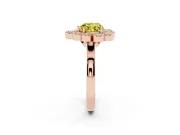Heart-Shaped Milgrain Cluster Halo Engagement Ring Setting for a Fancy Yellow Lab-Grown Diamond | Plain Band | Rose Gold