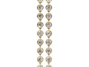 Round Lab-Grown Diamond Bezel Station Drop Earrings | Nine Linked Bezels | Yellow Gold