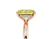 Emerald Cut Hidden Halo Ring Setting for a Fancy Yellow Lab-Grown Diamond | Rose Gold