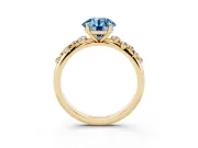 Round Graduated Solitaire Engagement Ring Setting for a Fancy Blue Lab-Grown Diamond | Yellow Gold