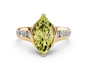 Marquise Half Bezel Engagement Ring Setting for a Fancy Yellow Lab-Grown Diamond | Yellow Gold