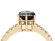Radiant Cut Hidden Halo Engagement Ring Setting for a Black Center | Yellow Gold