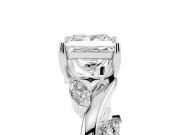 Princess Cut Twisted Vine Engagement Ring Setting | Marquise Side Stones | Platinum