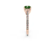 Cushion Cut Hidden Halo Pave Engagement Ring Setting for a Fancy Green Lab-Grown Diamond | Claw Prongs | Rose Gold