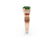 Heart-Shaped Bar-Set Engagement Ring Setting for a Fancy Green Lab-Grown Diamond | Rose Gold