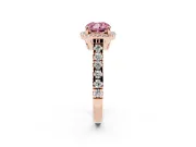 Cushion Cut Accented Halo Engagement Ring Setting for a Fancy Pink Lab-Grown Diamond | Rose Gold