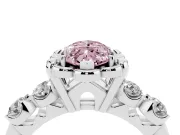 Marquise Floral Engagement Ring Setting for a Fancy Pink Lab-Grown Diamond | Petal Frame | Platinum