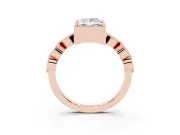 Princess Cut Vintage Milgrain Engagement Ring Setting | Marquise and Square Stations | Rose Gold