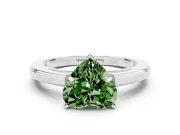 Heart-Shaped Solitaire Engagement Ring Setting for a Fancy Green Lab-Grown Diamond | Stepped Flat Band | Platinum
