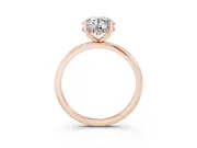 Round Micro-Prong Hidden Halo Engagement Ring Setting | Plain Band | Rose Gold