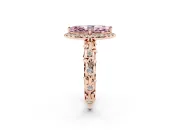 Marquise Leaf Halo Engagement Ring Setting for a Fancy Pink Lab-Grown Diamond | Rose Gold