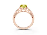 Asscher Cut Floral Pavé Engagement Ring Setting for a Fancy Yellow Lab-Grown Diamond | Rose Gold