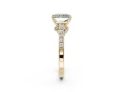 Radiant Cut Pavé Solitaire Engagement Ring Setting for a Fancy Green Lab-Grown Diamond | Crossover Gallery | Yellow Gold