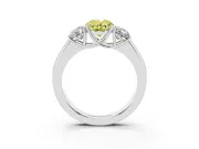 Oval 3 Stone Engagement Ring Setting for a Fancy Yellow Lab-Grown Diamond | Sterling Silver