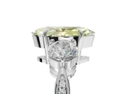 Marquise Three Stone Engagement Ring Setting for a Fancy Yellow Lab-Grown Diamond | Tapered Pave Band | Sterling Silver