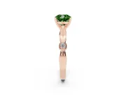 Cushion Cut Floral Solitaire Engagement Ring Setting for a Fancy Green Lab-Grown Diamond | Rose Gold