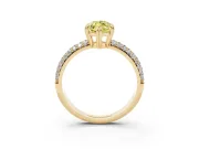 Marquise Three Row Pave Engagement Ring Setting for a Fancy Yellow Lab-Grown Diamond | Yellow Gold