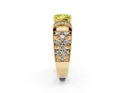 Princess Cut Vintage Pave Engagement Ring Setting for a Fancy Yellow Lab-Grown Diamond | Milgrain Edges | Yellow Gold