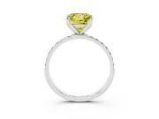 Princess Cut Pave Solitaire Engagement Ring Setting for a Fancy Yellow Lab-Grown Diamond | Slim Band | Platinum