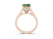 Heart-Shaped Graduated Pavé Engagement Ring Setting for a Fancy Green Lab-Grown Diamond | Rose Gold