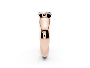 Round Half Bezel Solitaire Engagement Ring Setting | Wide Band | Rose Gold