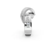 Round Lab-Grown Diamond Channel Set Crossover Wedding Band | Wide Strands | Platinum