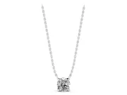 Round Lab-Grown Diamond Solitaire Pendant Necklace | Basket Setting | White Gold