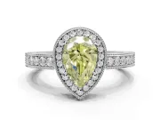 Pear-Shaped Halo Engagement Ring Setting for a Fancy Yellow Lab-Grown Diamond | Sterling Silver - Design NV-24532
