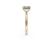 Asscher Cut Hidden Halo Ring Setting for a Fancy Green Lab-Grown Diamond | Yellow Gold