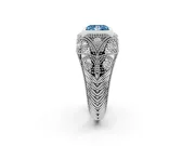 Princess Cut Vintage Bezel Engagement Ring Setting for a Fancy Blue Lab-Grown Diamond | Platinum