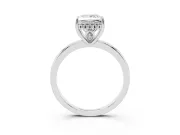Princess Cut Hidden Halo Solitaire Engagement Ring Setting | Thin Wire Band | White Gold