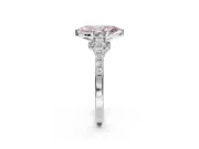 Marquise Pavé Solitaire Engagement Ring Setting for a Fancy Pink Lab-Grown Diamond | Crossover Gallery | White Gold