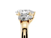 Pear-Shaped Three Stone Engagement Ring Setting | Matching Side Stones | Yellow Gold
