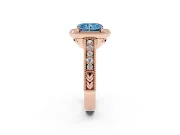 Radiant Cut Halo Engagement Ring Setting for a Fancy Blue Lab-Grown Diamond | Rose Gold