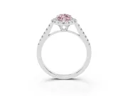 Marquise Raised Halo Engagement Ring Setting for a Fancy Pink Lab-Grown Diamond | Platinum