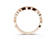 Round Lab-Grown Diamond Milgrain Deep Curve Wedding Band | Sculpted Shoulders | Rose Gold