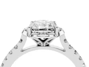 Radiant Cut Floral Petal Engagement Ring Setting | Petal Accents | White Gold