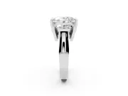 Oval Cut Diamond Three-Stone Channel Set Ring Set in Platinum with Smooth Polished Band