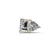 Radiant Lab-Grown Diamond Two-Stone Pendant Necklace | Claw Prong Setting | Yellow Gold