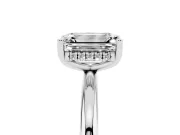 Emerald Cut Diamond Solitaire Engagement Ring Set in Platinum with Prong Setting and Polished Band