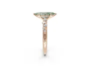 Marquise Graduated Solitaire Engagement Ring Setting for a Fancy Green Lab-Grown Diamond | Rose Gold