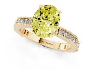 Oval Vintage Pavé Engagement Ring Setting for a Fancy Yellow Lab-Grown Diamond | Yellow Gold