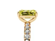 Emerald Cut Pavé Solitaire Engagement Ring Setting for a Fancy Yellow Lab-Grown Diamond | Yellow Gold