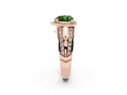 Heart-Shaped Halo Engagement Ring Setting for a Fancy Green Lab-Grown Diamond | Two-Row Pave Split Shank | Rose Gold