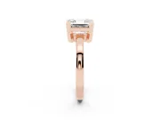 Asscher Cut Diamond Solitaire Ring Set in Rose gold with Prong Head and Smooth Polished Band