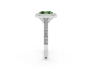 Asscher Cut Halo Engagement Ring Setting for a Fancy Green Lab-Grown Diamond | Sterling Silver - Design NV-24721