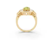 Marquise Milgrain Sectioned Halo Engagement Ring Setting for a Fancy Yellow Lab-Grown Diamond | Yellow Gold