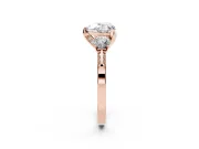 Heart-Shaped Hidden Halo Three Stone Engagement Ring Setting | Pave Gallery | Rose Gold