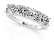 Round Lab-Grown Diamond Five-Stone Wedding Band | Trellis Prongs | White Gold